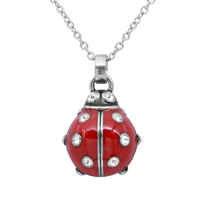 Ladybug Necklace with Crystals