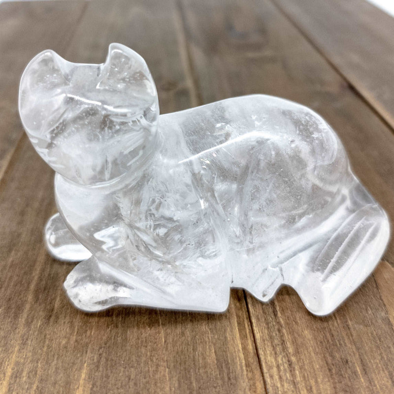 Clear Quartz Cat Statues