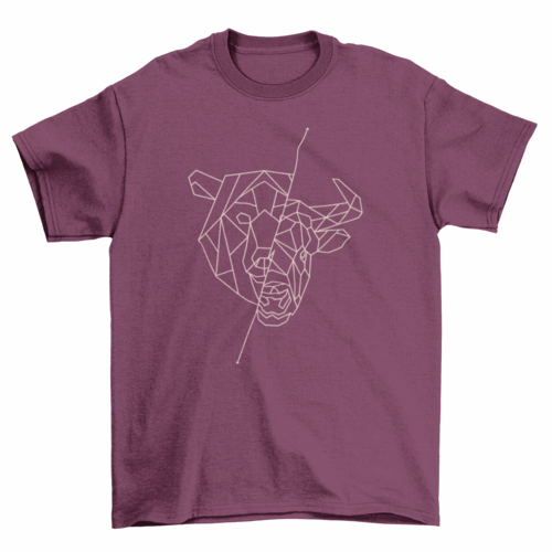 Geometric Bear Bull T-shirt