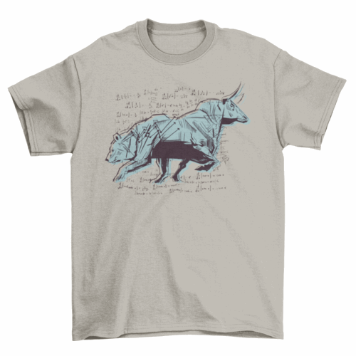 Cool finance stock market with bear and a bull T-shirt