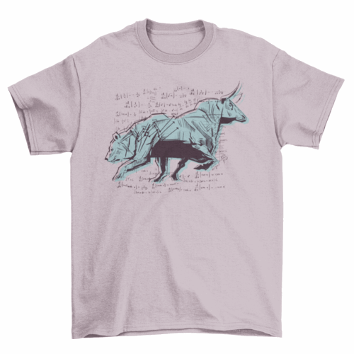 Cool finance stock market with bear and a bull T-shirt