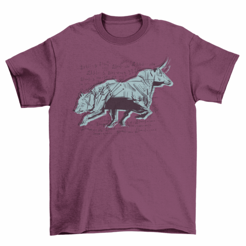 Cool finance stock market with bear and a bull T-shirt