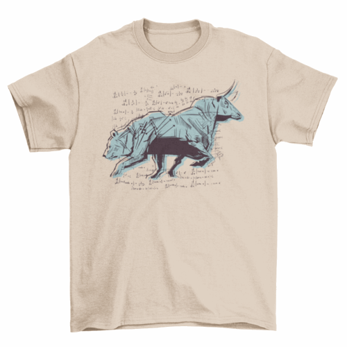 Cool finance stock market with bear and a bull T-shirt