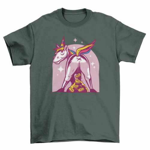 Bitcoin unicorn t-shirt design