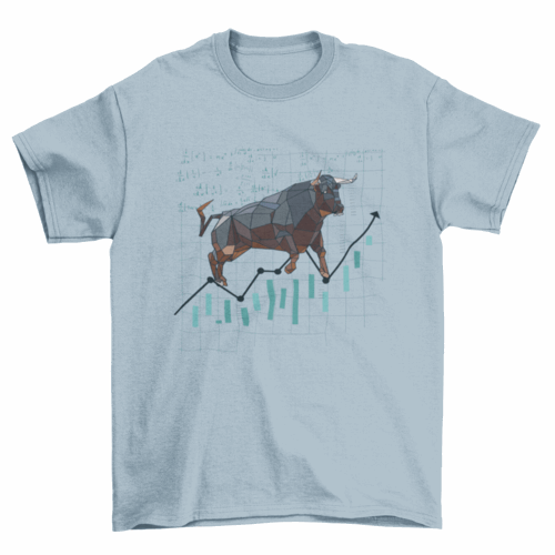 Awesome Polygonal portrait of a bull going up t-shirt