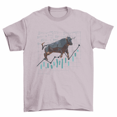 Awesome Polygonal portrait of a bull going up t-shirt