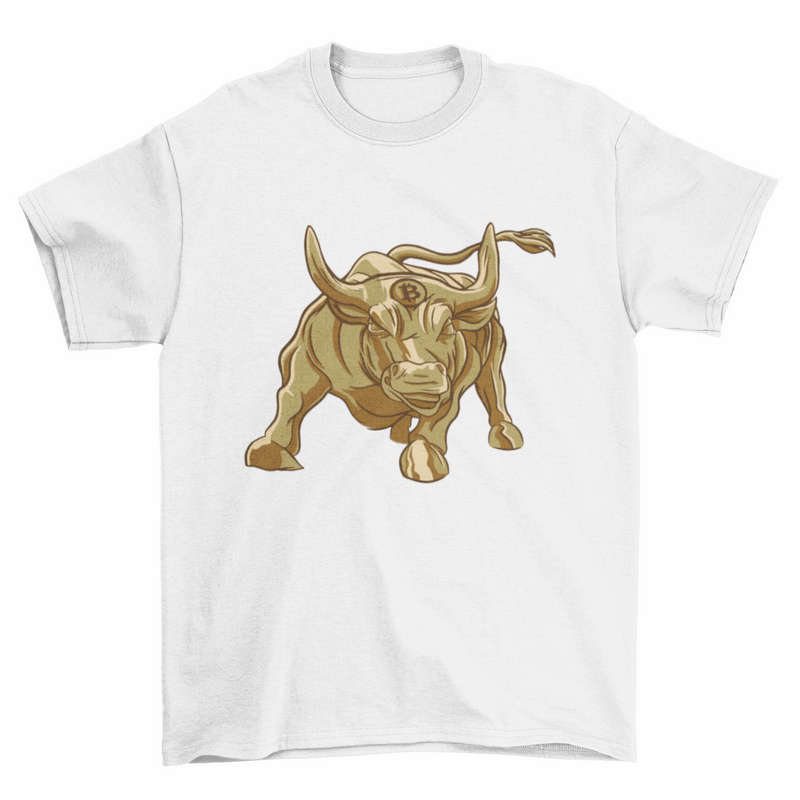 Gold bitcoin bull t-shirt