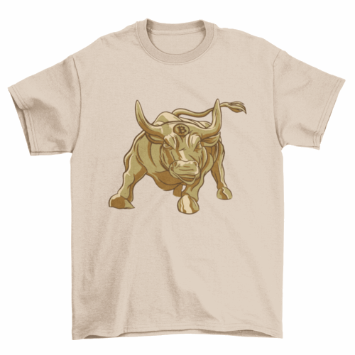 Gold bitcoin bull t-shirt
