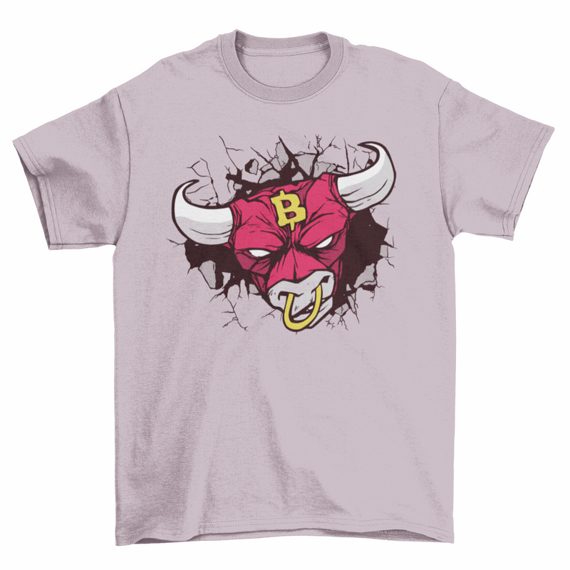 Angry bull bitcoin sign t-shirt