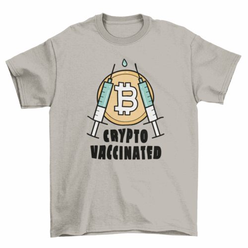 Crypto currency bitcoin vaccine t-shirt