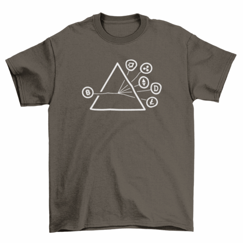 Crypto coins stroke symbols t-shirt