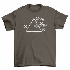 Crypto coins stroke symbols t-shirt