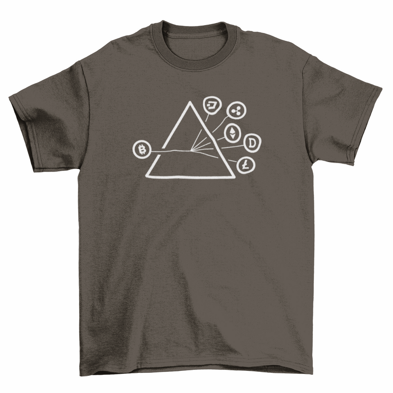 Crypto coins stroke symbols t-shirt