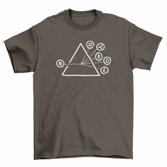 Crypto coins stroke symbols t-shirt