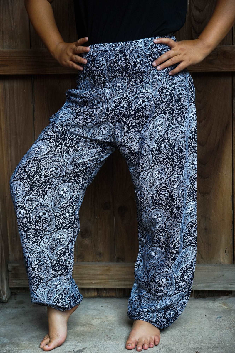 Black Paisley Pants Women Boho Pants Hippie Pants Yoga