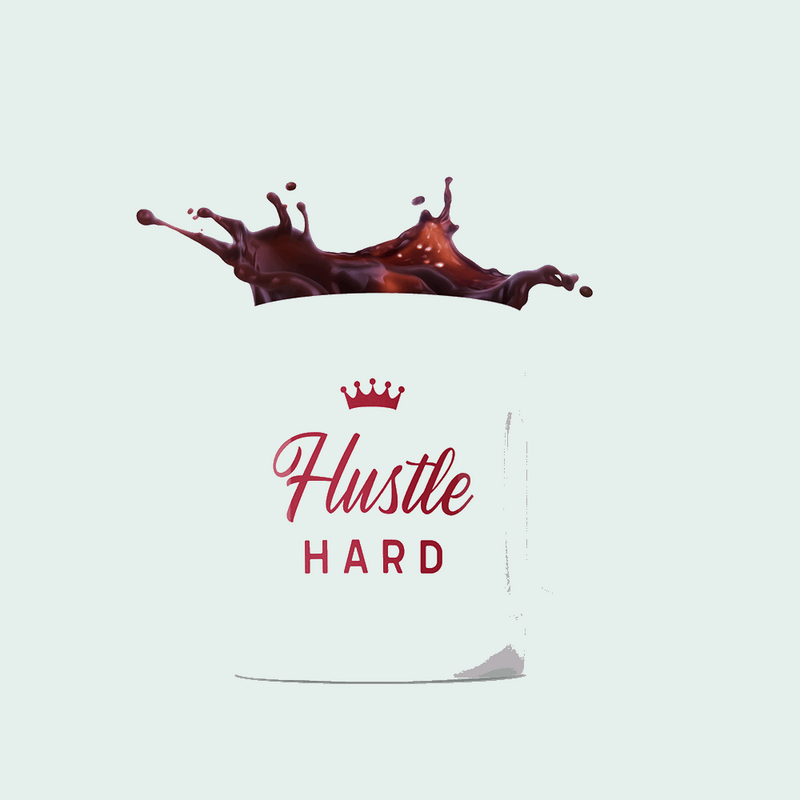 Hustle Hard Mug with Crown Gift