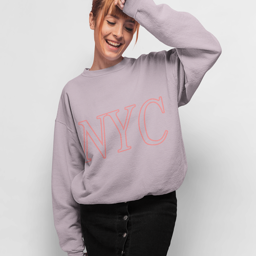 Womens Pink NYC Crewneck Sweatshirt