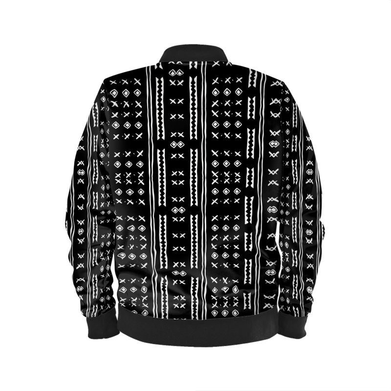 Duality Gear, Love Me, Black & White Mudcloth, Men's Bomber Jacket