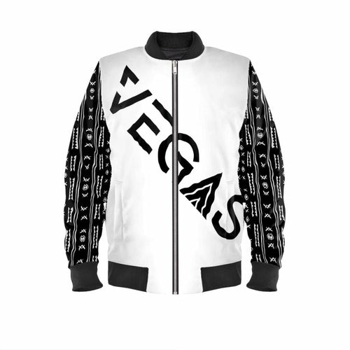 Duality Gear, Vegas Bound, Black & White Mudcloth, Men's Bomber Jacket