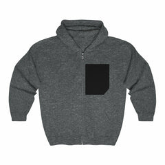 Mens Faux Black Pocket Heavy Blend Zip Up Hoodie