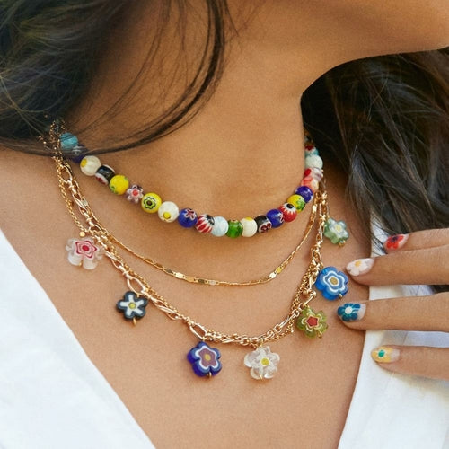 Candice Layered Multi-Color 2 PC Layered Necklace