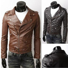 Ninja Stealth Black Mens  Faux Leather Biker Jacket