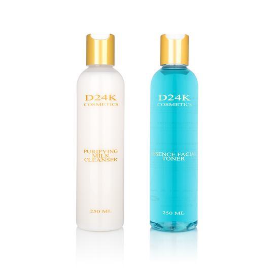 Skin Care Cleansing Set - Alcohol-Free Toner and Purifying Milk