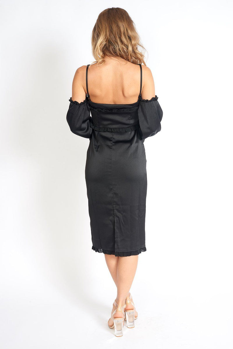 Night At The Museum Black Satin Dress