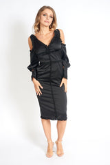 Night At The Museum Black Satin Dress