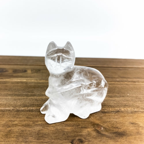Clear Quartz Cat Statues