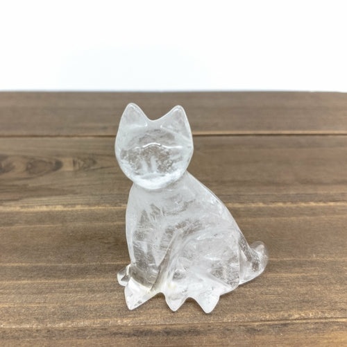 Clear Quartz Cat Statues