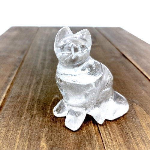 Clear Quartz Cat Statues