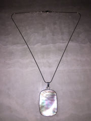 Silver Mother Of Pearl Necklace (Rectangle)