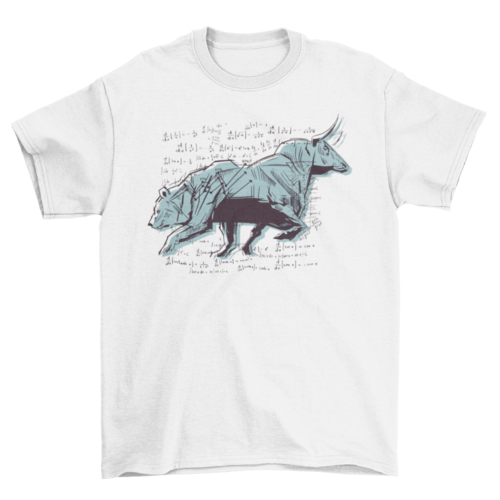Cool finance stock market with bear and a bull T-shirt