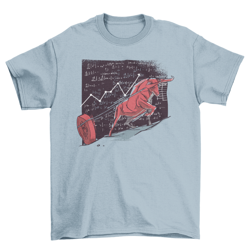 Stock Market Bitcoin Bull Pulling Hill Finance t-shirt