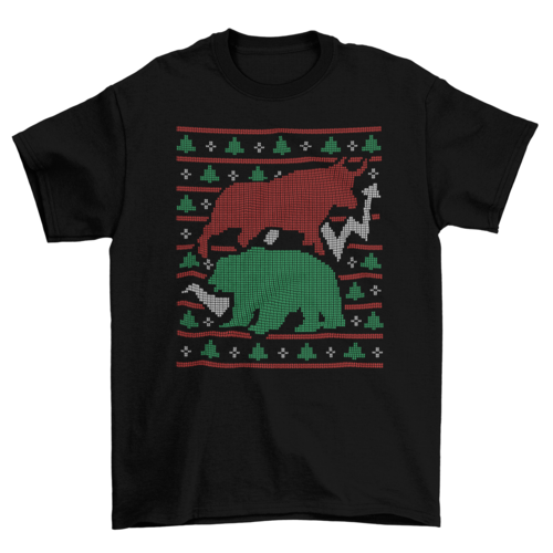 Stocks market animals ugly sweater t-shirt