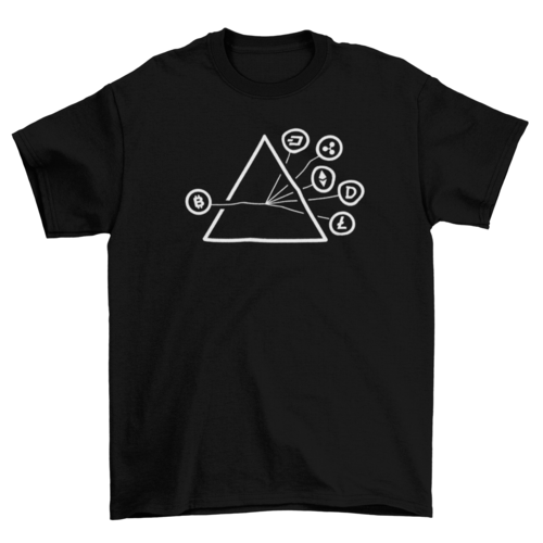 Crypto coins stroke symbols t-shirt