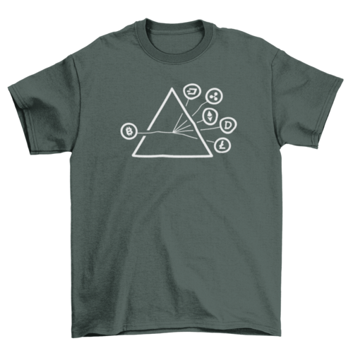 Crypto coins stroke symbols t-shirt