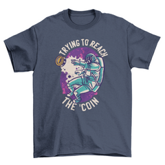 Space astronaut with bitcoin t-shirt