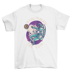 Space astronaut with bitcoin t-shirt