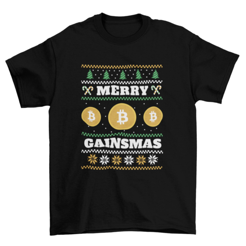 Merry gainsmas Christmas bitcoin t-shirt