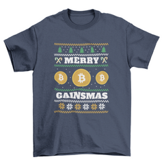 Merry gainsmas Christmas bitcoin t-shirt