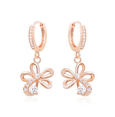 Gemma Floral Crystal Earrings with 14K Gold Pin