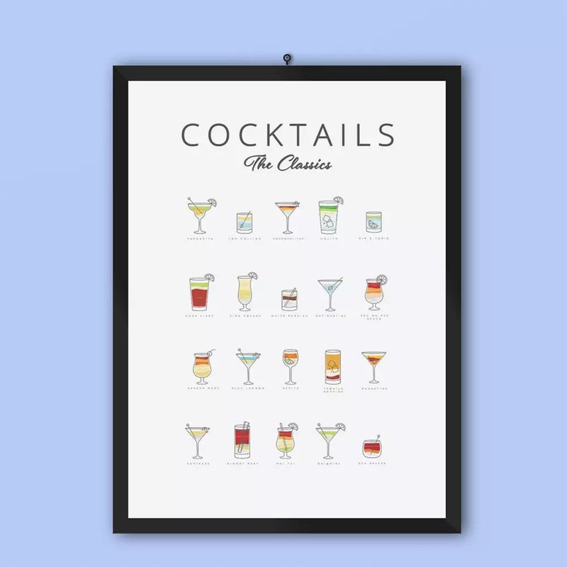 Cocktails Art Poster Decor