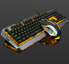 Ninja Dragons Tungsten Gold Metal Frame Gaming Keyboard and Mouse Set