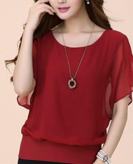 Womens Batwing Chiffon Blouse