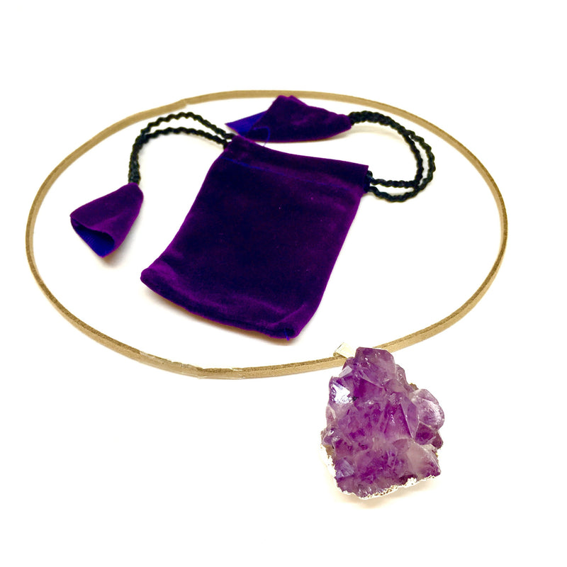 Purple Amethyst Cluster Pendant