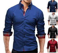 Mens Slim Fit Dual Collar Look Button Front Shirt